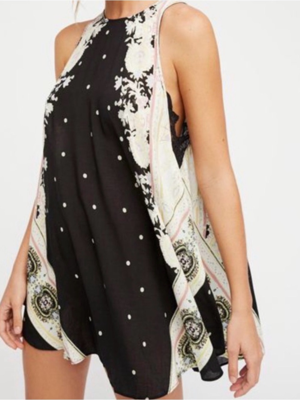Free People Darjeeling Slip Mini Dress Boho Paisley Women's Size Small NWT
